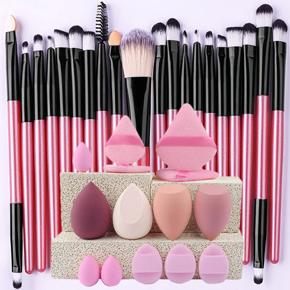 8/22/34Pcs Makeup Brush Set Portable Soft Eyeshadow Brushes Powder Foundation Brush Multipurpose Blending Cosmetic Beauty Tool
