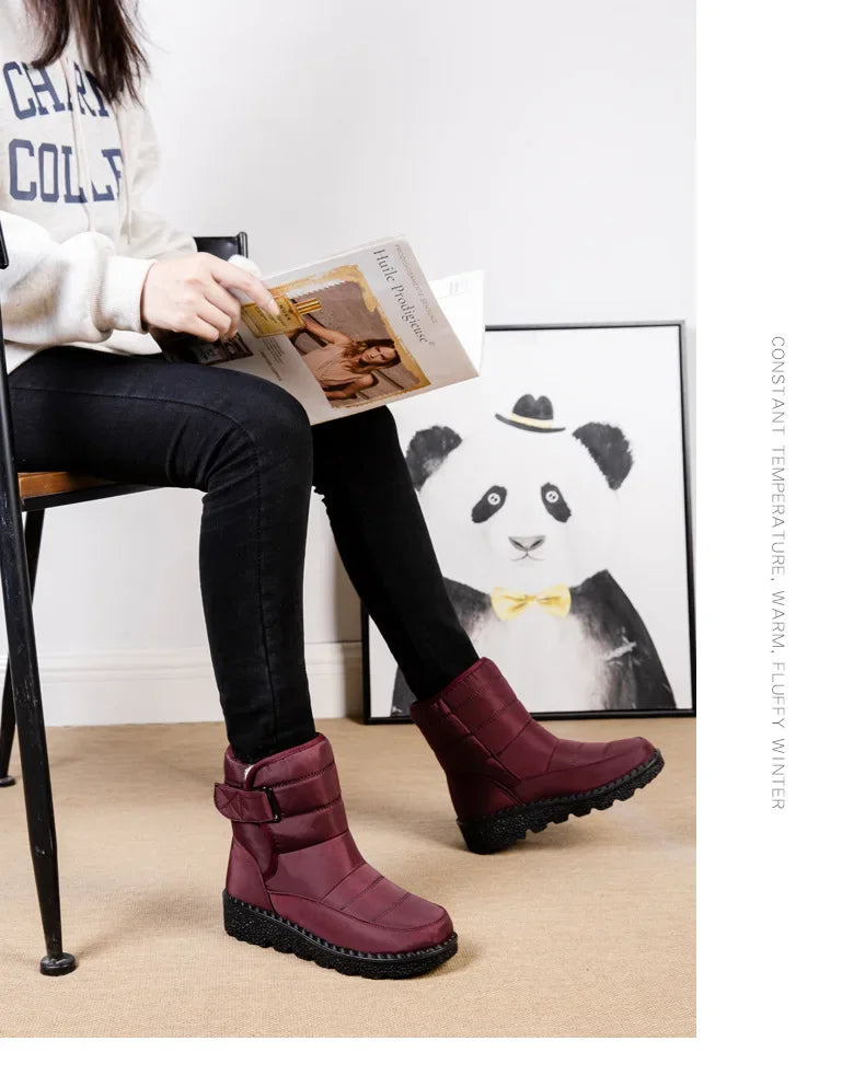 Waterproof Winter Boots for Women 2025 New Faux Fur Long Plush Snow Boots Woman Platform Shoes Warm Cotton Couples Ankle Boots