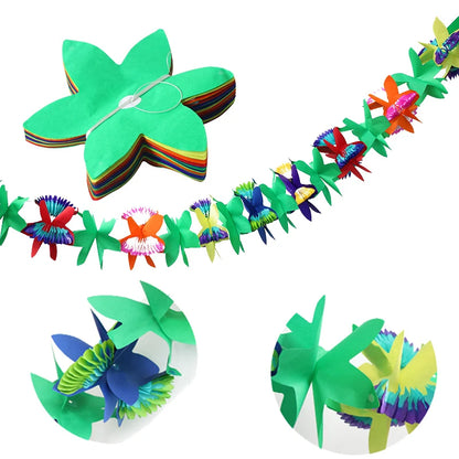 Hawaiian Party Decorations Flamingo Garlands Banner Balloons For ALOHA Luau Party Tropical Summer Beach Birthday Party Supplies