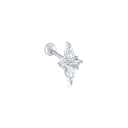 CANNER Pendientes Plata 925 Piercing Stud Earrings For Women Cubic Zirconia 925 Sterling Silver Cartilage Earring Jewerly 1pcs