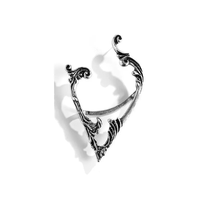 Punk Fairy Ear Cuff Earring Dark Elf Ear Clip No Piercing Earrings For Women Silver Color Goth Halloween Earcuff Jewelry