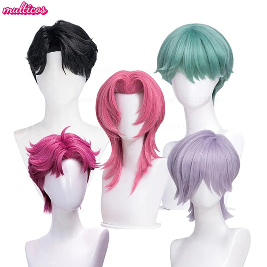 Saja Boys Jinu Baby Abby Mystery Romance Cosplay Wig Kpop Demon Hunters Cosplay Heat Resistant Synthetic Hair Anime Wigs +WigCap