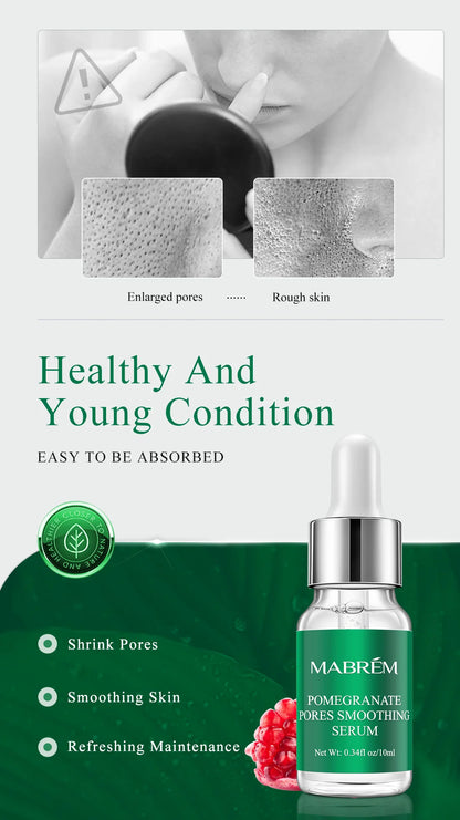 MABREM Pomegranate Fine Pores Face Serum Whitening Plant Skin Care Anti Aging Anti Wrinkle Cream Reduce Acne Marks Care 10ml