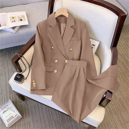Women's Fashion Spring Autumn Jacket Chic Elegant Casual Sports Female Suit Coat Korean Jacket Women Blazers Outerwear pant