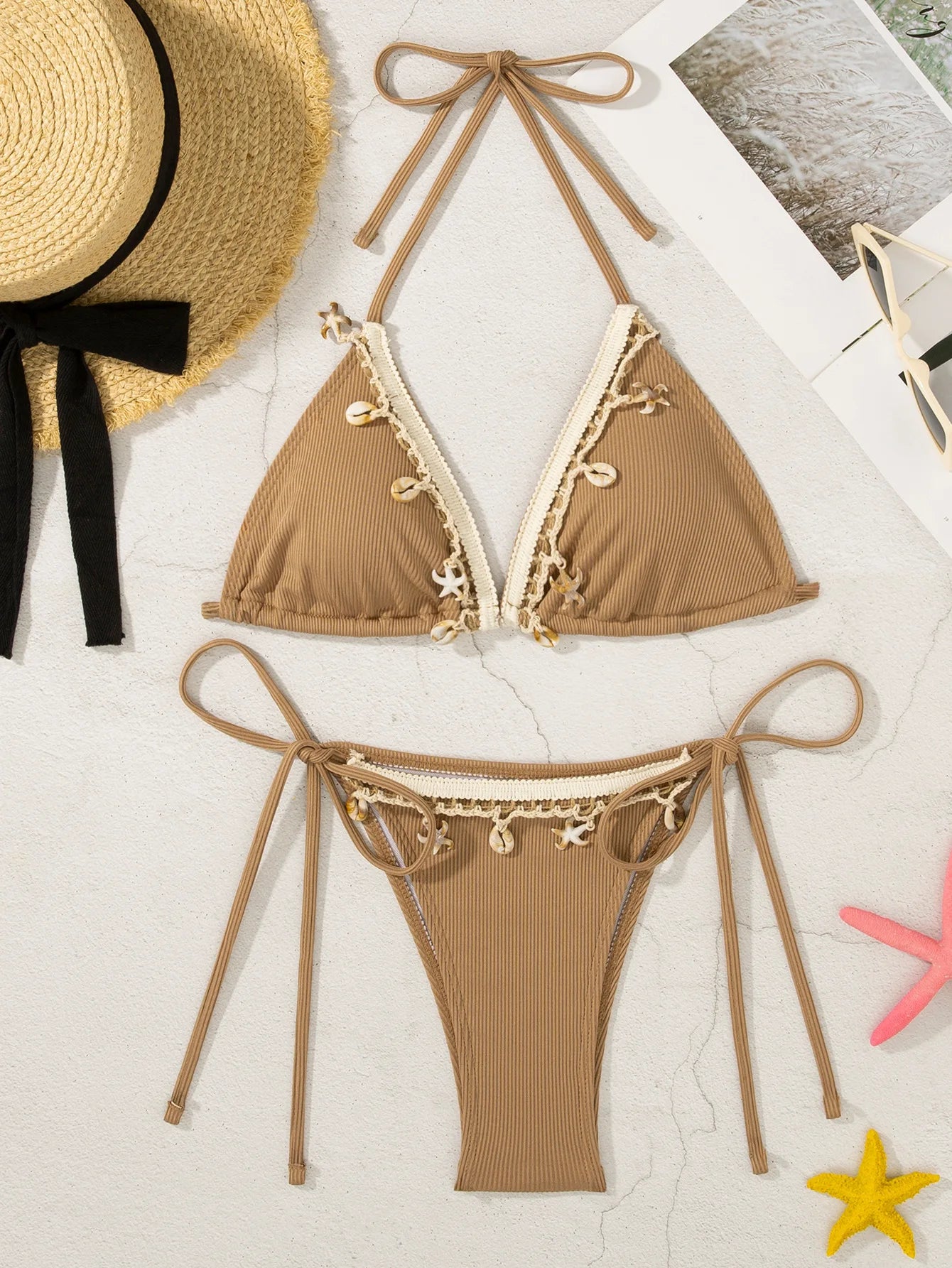 Peachtan thong bikini women push up beach swimwear 2 piece swimsuit 2024 women bikini bathing suit summer women beachwear