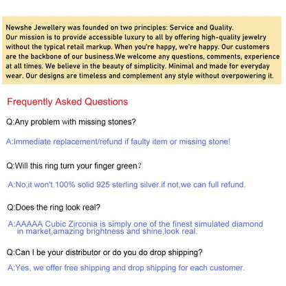 Newshe 925 Sterling Silver Black Blue White 5A Grade Cubic Zircon Wedding Ring Enhancer for Women Twist Rope Design Fine Jewelry