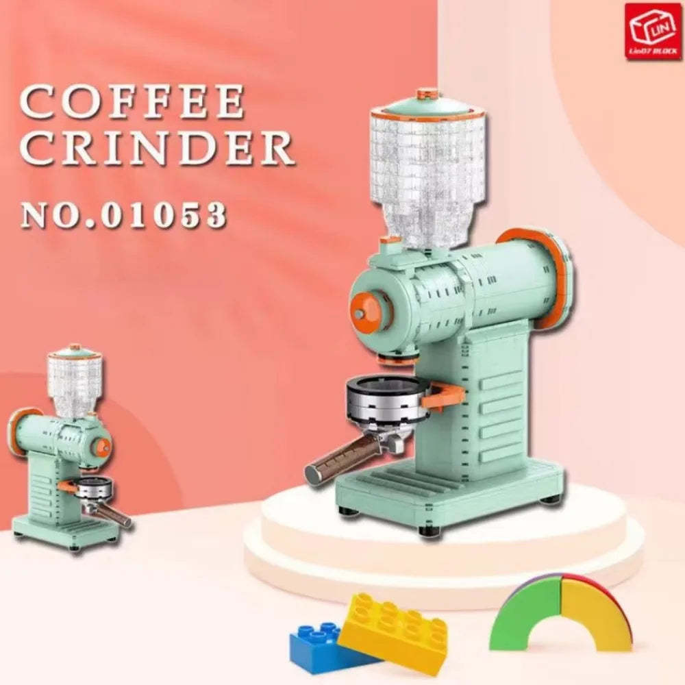 Classic Creative Coffee Machine Mini Diamond Model Building Blocks MOC Construction Bricks Collection Toy Children Xmas Gift
