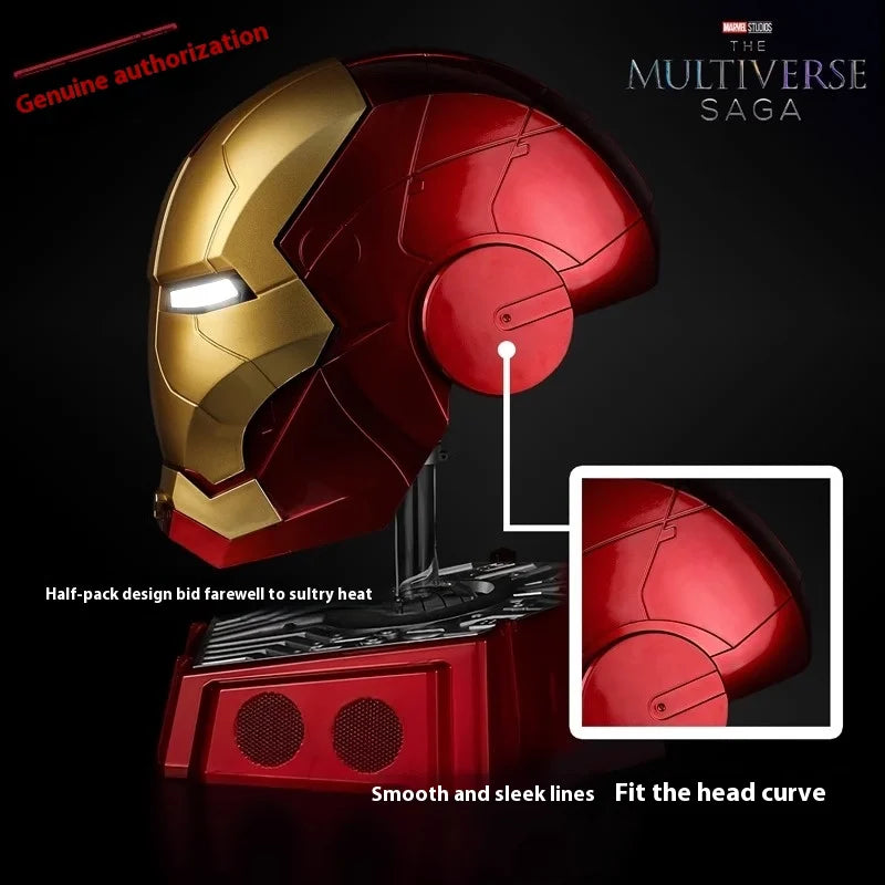 Iron Man 1/1 Cosplay Helmet Mk5 Electric Voice Control Helmet Led Eyes Metal Mask Model Toys Children Adults Christmas Gift