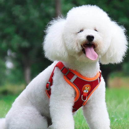 Dog Harness with 1.5m Traction Leash Set  Pull Dog Vest Strap Adjustable Reflective Breathable Harness  Dogs Puppy and Cats Flea