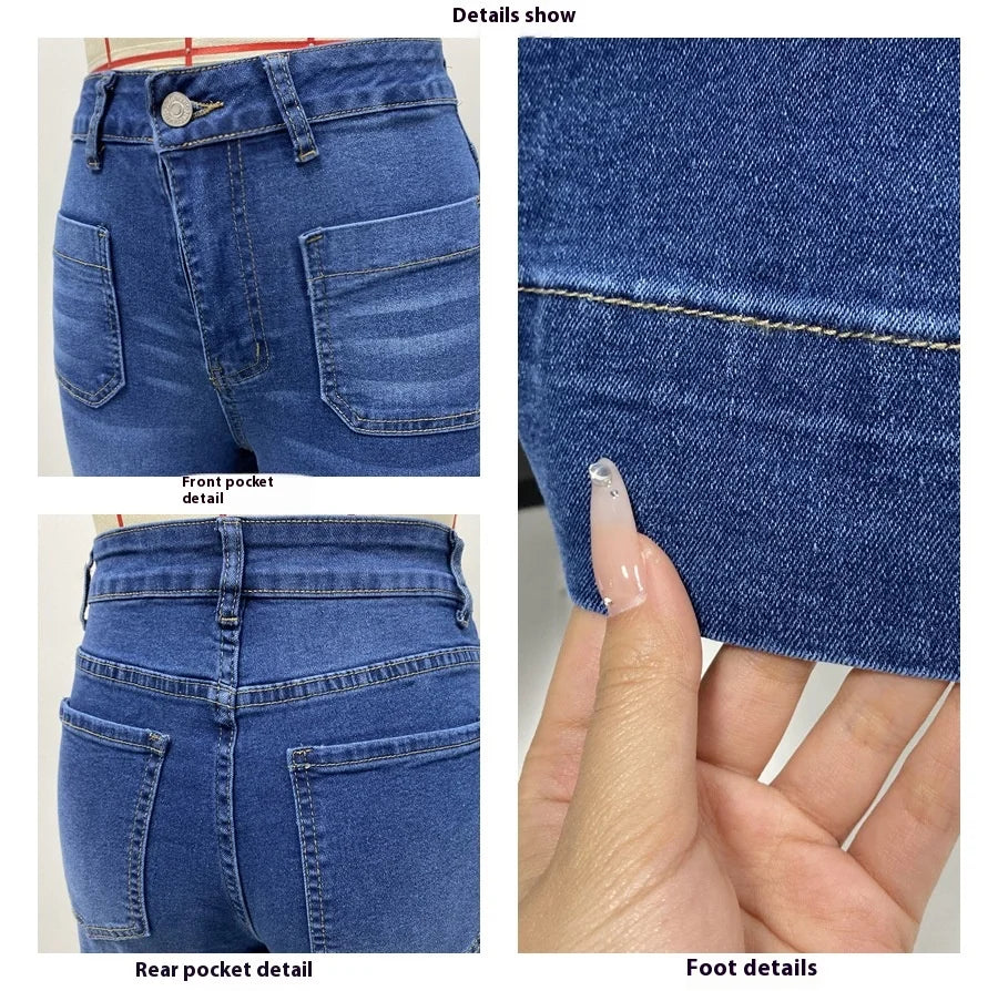 Women's New Europe and the United States High-Waisted Jeans Women's 2025 Spring Thin Wide-Leg Retro Temperament Straight Pants