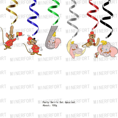 Dumbo Theme Birthday Party Decoration Supplies Tableware Paper Cups Plates Napkins Tablecloth Party Supplies