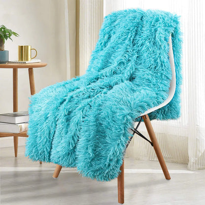 Thickened Fluffy Blanket Warm Spring Bedspread on the bed Stitch plaid sofa cover Double side blankets and throws for Home decor