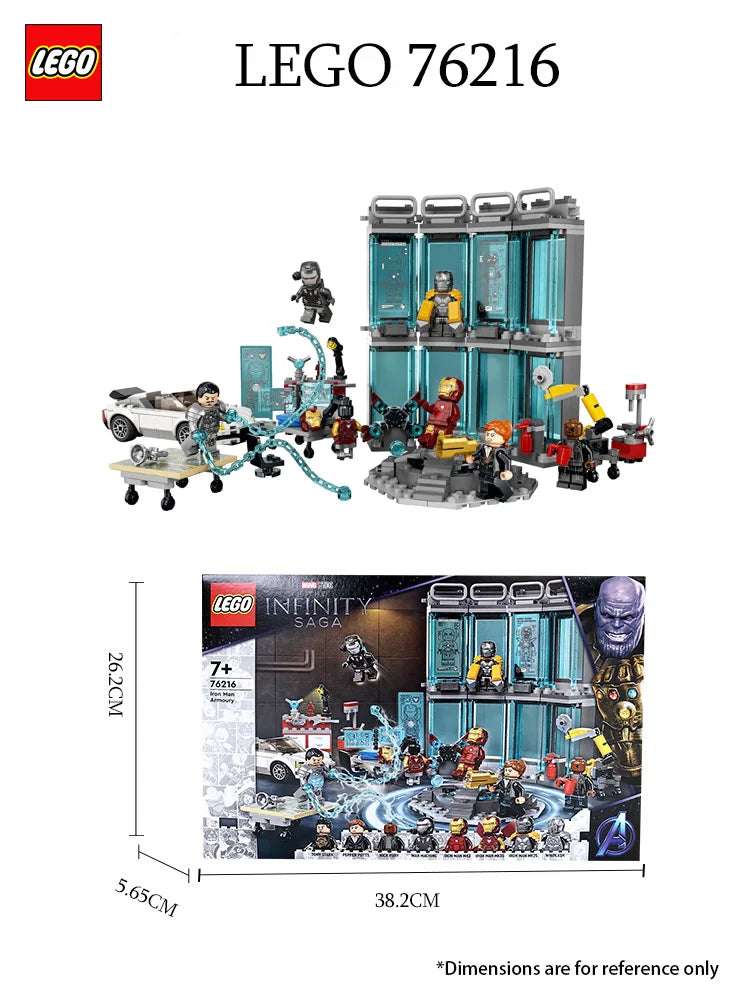 LEGO 76216 Marvel Iron Man Armory Toy Building Set,Avengers Iron Man Pretend Play Toy,Marvel with Suit Minifigures