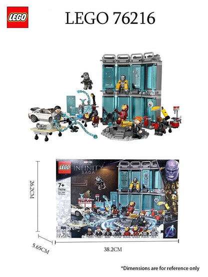 LEGO 76216 Marvel Iron Man Armory Toy Building Set,Avengers Iron Man Pretend Play Toy,Marvel with Suit Minifigures