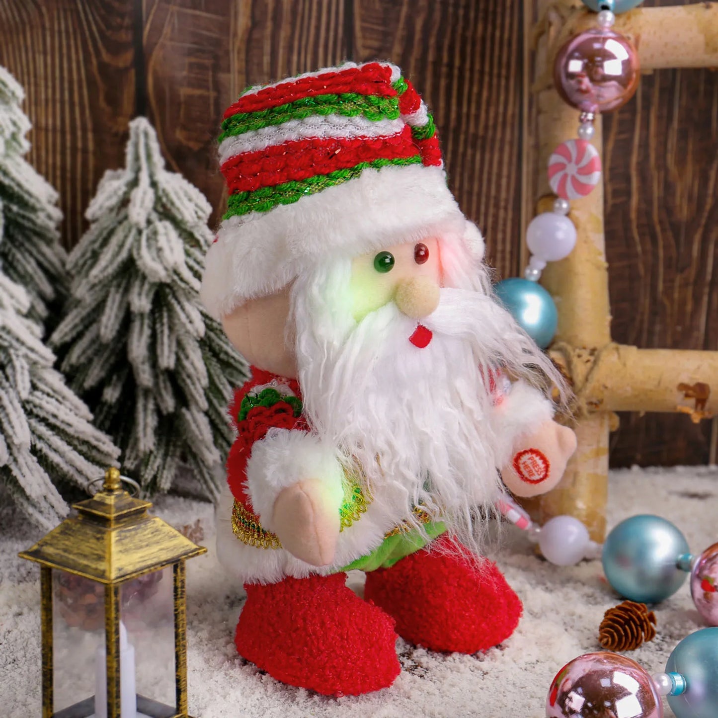 Christmas Light Music Electric Move Left And Right Elderly Ornaments Decoration Holiday Gift