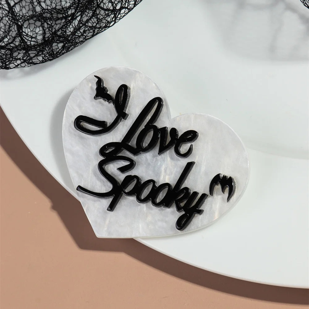 Halloween Day Acrylic Bat Night Light Brooches for Women Glitter Pumpkin Brooch Lapel Pins Clothing 2024 Trend Accessories