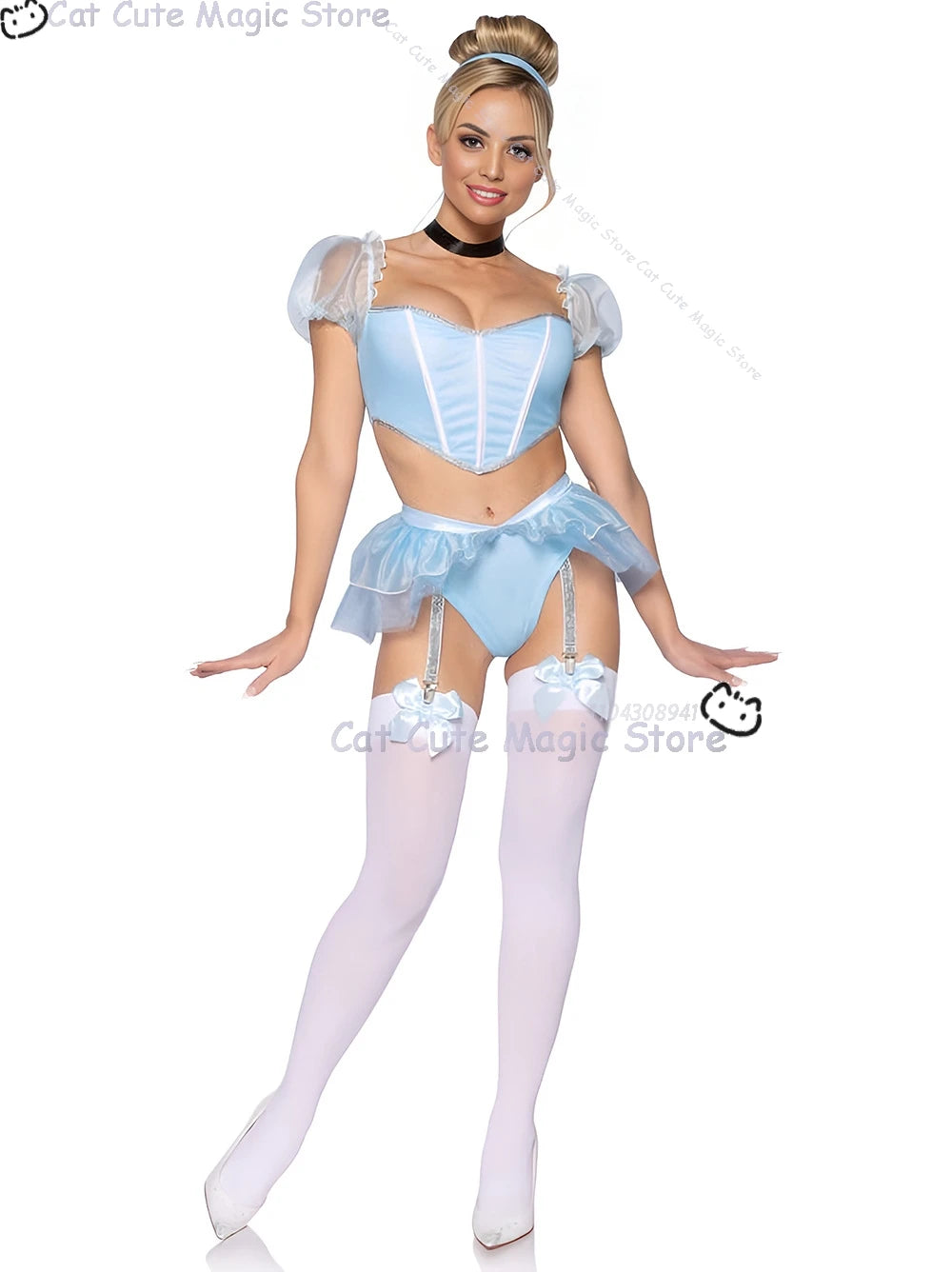 Adult Women fantasia Halloween Clothes Party Play Roleplay Cosplay Costume Sexy Blue Uniforms disfraz Princess Maid Lingerie