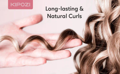 KIPOZ Curling Wand 19mm, Ceramic Barrel Pro hair curler with Adjustable Temperature, Include Heat Resistant Glove Travel Size