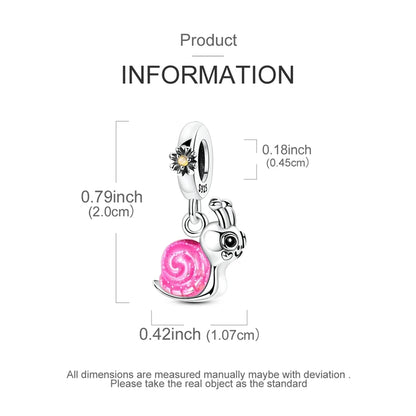 Original Charms Bead 925 Sterling Silver Inlaid Zirconium Animal Paper Crane Snail Pendants Fit Bracelet Jewelry Gift Marking