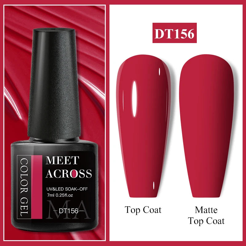 MEET ACROSS 7ml Rubber Base Gel Glitter Nude Pink White 2 In 1 Gel Nail Polish Nail Art Varnish For Nails Winter Autumn Manicure