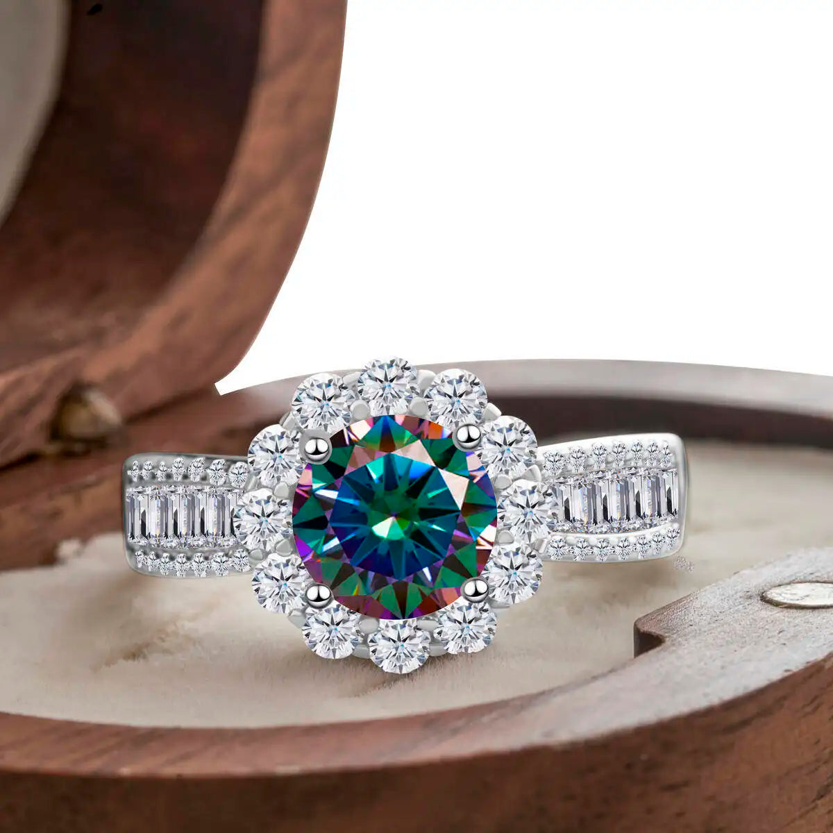 2 Carat Moissanite Ring D Color With Certificate 925 Sterling Silver Butterfly Flower Fairy Ring Engagement Gift Luxury Jewelry