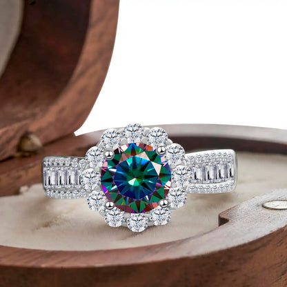 2 Carat Moissanite Ring D Color With Certificate 925 Sterling Silver Butterfly Flower Fairy Ring Engagement Gift Luxury Jewelry