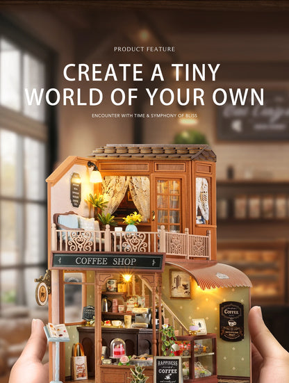 Handmade Wooden Miniature Doll House Kit 3D Puzzle Assembled Building Model Kit With LED Light DollHouses Toy For Christmas Gift
