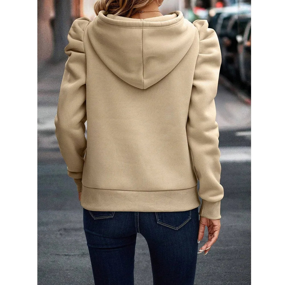 Autumn Winter Hoodies Sweatshirts Women Solid Color Long Sleeve   Casual Comfortable Pullovers Tops