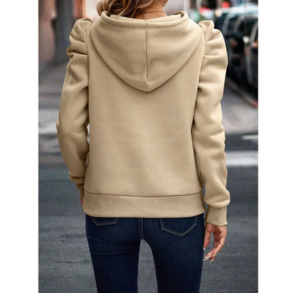 Autumn Winter Hoodies Sweatshirts Women Solid Color Long Sleeve   Casual Comfortable Pullovers Tops