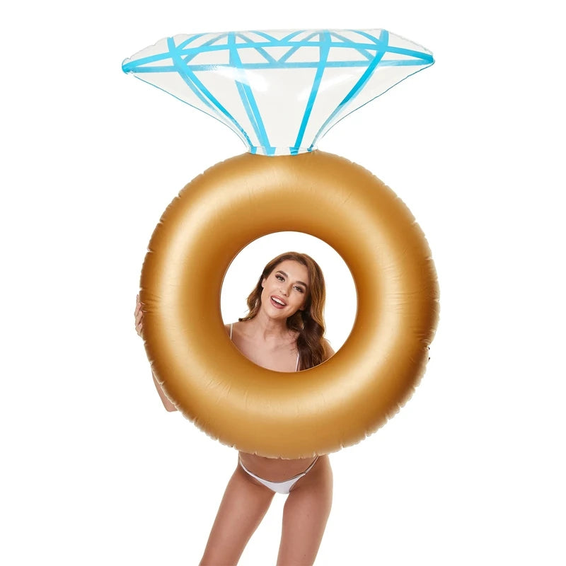 Inflatable Floating Swimming Pool float Diamond Swim ring Pool Mat Floats Tube for Valentine or Wedding Bachelorette Party