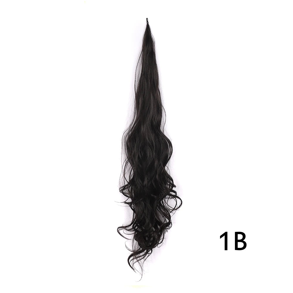32" Flexible Wrap Around Ponytail Hair Extension Long Curly Synthetic Ponytail Wavy Pretty Hair Ponytails Hairpieces For Women