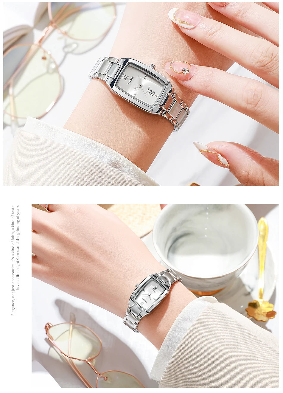 WWOOR Luxury Woman's Watch Elegant Waterproof Stainless Steel Watch for Ladies Dress Square Quartz Women's Watches Reloj mujer