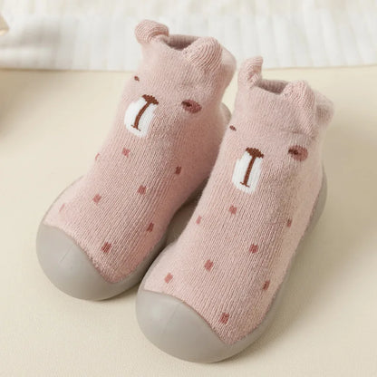 Newborn Baby Shoes Infant Cute Cartoon Kids Boy Shoes Soft Rubber Sole Child Floor Sneaker Booties Toddler Girls First Walker
