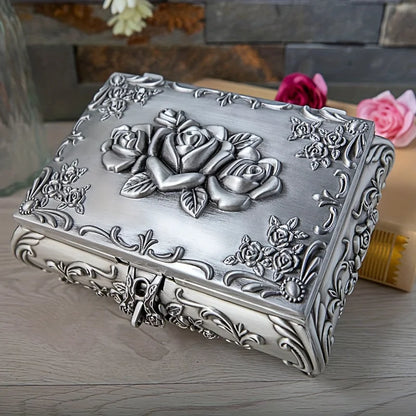 1pc Creative Jewelry Storage Box, High-end Large Capacity Jewelry Box, Three-dimensional Lock Buckle Jewelry Box, Art Box