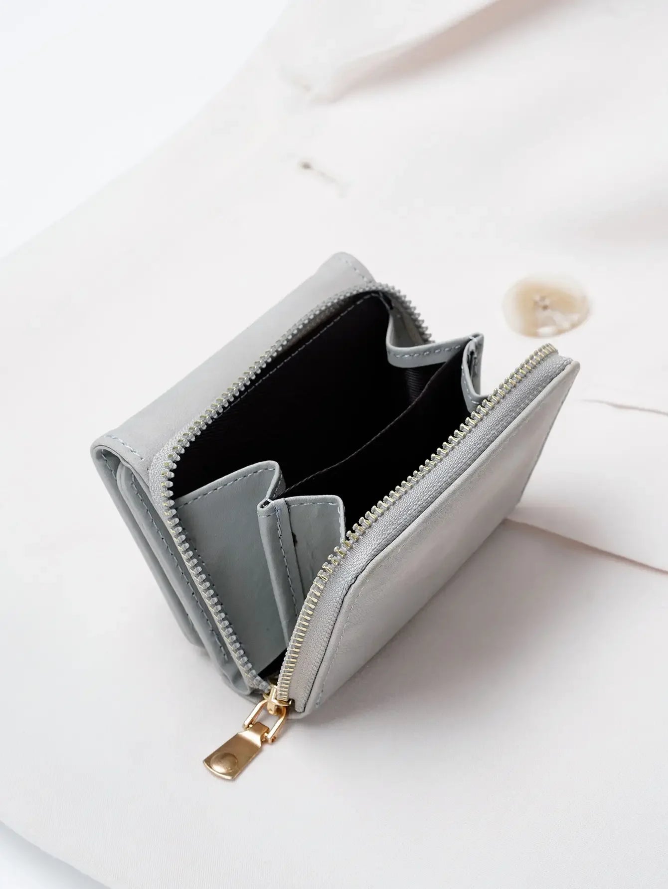 1pc Ladies' Short Wallet Suitable For Work & Business ID Card Credit Card For Christmas Gift For Young Girls Women White-Collar
