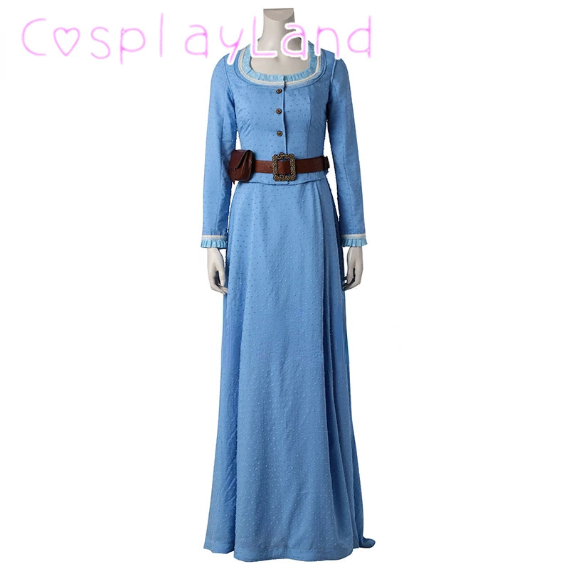 Dolores Abernath Cosplay Costume Women Dress Christmas Halloween Uniform Outfit Cosplay Costume Customize Blue Long Dress