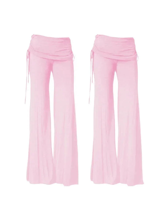 EtherealBe women's medieval cosplay pants in soft pink with a loose, flowing design for comfortable wear