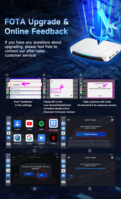HDMI CarlinKit 8G+128G CarPlay Ai Box Android 13.0 Wireless Android Auto&CarPlay SM6225 Qualcomm 8-Core For Netflix Smart TV Box