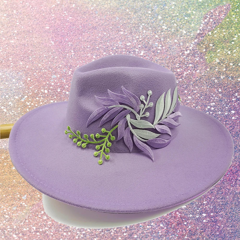 Embroidered three-dimensional flower fedora hat Women's jazz top hat Spring and autumn panama church fashion elegant wedding Hat