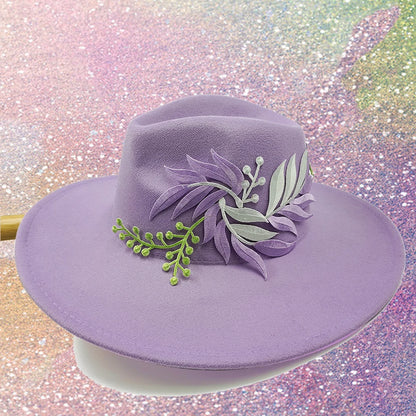Embroidered three-dimensional flower fedora hat Women's jazz top hat Spring and autumn panama church fashion elegant wedding Hat