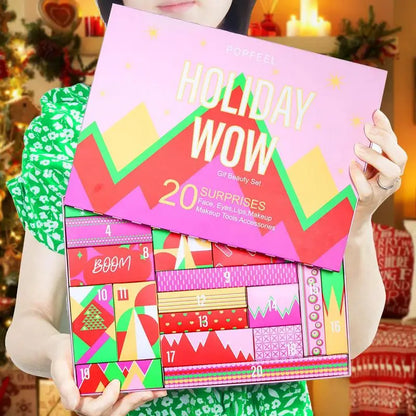 Christmas Advent Calendar  Makeup Tools Countdown Calendar Gift Boxes Lipstick Eye Shadow Cosmetics Set Party Favors for Girls