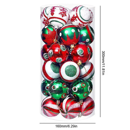 30Pcs Christmas Ball Christmas Tree Decor Ornaments 6cm Size Home Decor Xmas Hanging Tree Pendants New Year Ball Accessories