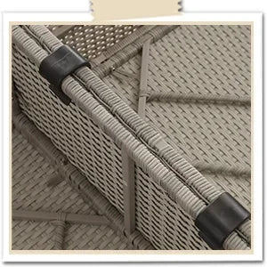 Qoutdoor PE wicker patio furniture rattan sectional loveseat couch set conversation sofa with storage box for balcony lawn a
