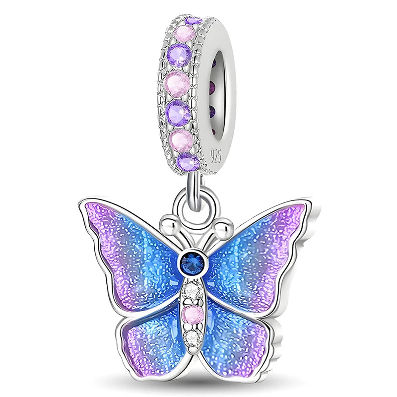 Original 925 Sterling Silver Charms Beads Glowing Luminous Bee Firefly Butterfly Pendant for Bracelet Bangle Charm DIY Jewelry