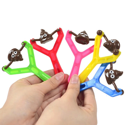 5/10 Sets Funny Poop Launcher Poop Slingshot Bullet Children's Birthday Party Christmas Gift Decompression Toys Spoof Props