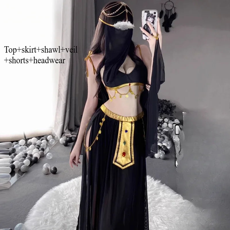 Role Playing Sexy Western Dance Girl Aladdin Peacock Princess Greek Goddess Costume Hot Egyptian Exotic Costume Performance Set