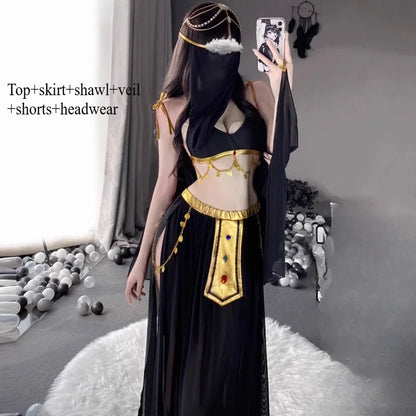 Role Playing Sexy Western Dance Girl Aladdin Peacock Princess Greek Goddess Costume Hot Egyptian Exotic Costume Performance Set