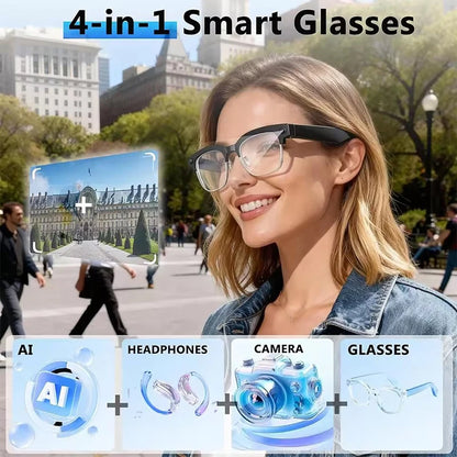 2026 New Upgrade Smart Glasses With Camera Video Recording AI Photo Recognition Bluetooth Call Translation Voice Sunglasses Men