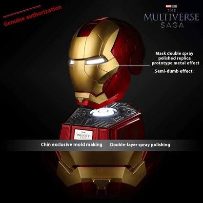 Iron Man 1/1 Cosplay Helmet Mk5 Electric Voice Control Helmet Led Eyes Metal Mask Model Toys Children Adults Christmas Gift