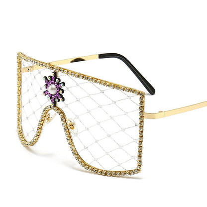 Luxury Diamonds Steampunk Sun Glasses Women Men Oversized Rhinestone Spectacles DIY Trends Personality Eyewear De Sol Oculos